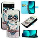 For Google Pixel 6 3D Painting Horizontal Flip Leather Phone Case(Grey Owl) - 1