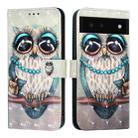 For Google Pixel 6 3D Painting Horizontal Flip Leather Phone Case(Grey Owl) - 2