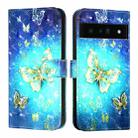 For Google Pixel 6 Pro 3D Painting Horizontal Flip Leather Phone Case(Golden Butterfly) - 2