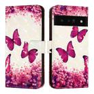 For Google Pixel 6 Pro 3D Painting Horizontal Flip Leather Phone Case(Rose Butterfly) - 2