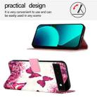 For Google Pixel 6a 3D Painting Horizontal Flip Leather Phone Case(Rose Butterfly) - 3