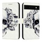 For Google Pixel 6a 3D Painting Horizontal Flip Leather Phone Case(Skull) - 2