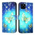 For Google Pixel 5 3D Painting Horizontal Flip Leather Phone Case(Golden Butterfly) - 2