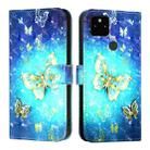 For Google Pixel 5a 5G 3D Painting Horizontal Flip Leather Phone Case(Golden Butterfly) - 2