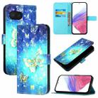 For Google Pixel 9a 3D Painting Horizontal Flip Leather Phone Case(Golden Butterfly) - 1