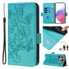 For Infinix GT 20 Pro Embossed Rose RFID Anti-theft Leather Phone Case(Light Blue) - 1