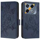 For Infinix GT 20 Pro Embossed Rose RFID Anti-theft Leather Phone Case(Dark Blue) - 2