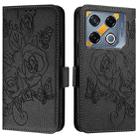 For Infinix GT 20 Pro Embossed Rose RFID Anti-theft Leather Phone Case(Black) - 2