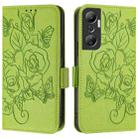 For Infinix Hot 20 4G Embossed Rose RFID Anti-theft Leather Phone Case(Green) - 2