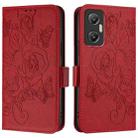 For Infinix Hot 20 5G Embossed Rose RFID Anti-theft Leather Phone Case(Red) - 2