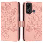 For Infinix Hot 20 Play Embossed Rose RFID Anti-theft Leather Phone Case(Pink) - 2