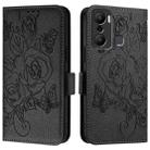 For Infinix Hot 20 Play Embossed Rose RFID Anti-theft Leather Phone Case(Black) - 2