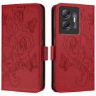 For Infinix Hot 30 5G Embossed Rose RFID Anti-theft Leather Phone Case(Red) - 2