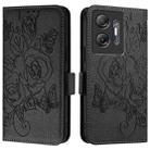 For Infinix Hot 30 5G Embossed Rose RFID Anti-theft Leather Phone Case(Black) - 2