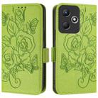 For Infinix Hot 30 Play / 30 Play NFC Embossed Rose RFID Anti-theft Leather Phone Case(Green) - 2