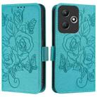 For Infinix Hot 30 Play / 30 Play NFC Embossed Rose RFID Anti-theft Leather Phone Case(Light Blue) - 2