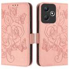 For Infinix Hot 30 Play / 30 Play NFC Embossed Rose RFID Anti-theft Leather Phone Case(Pink) - 2
