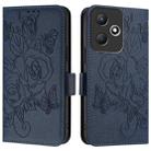 For Infinix Hot 30 Play / 30 Play NFC Embossed Rose RFID Anti-theft Leather Phone Case(Dark Blue) - 2