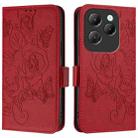 For Infinix Hot 40 / 40 Pro Embossed Rose RFID Anti-theft Leather Phone Case(Red) - 2