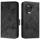 For Infinix Note 12 Pro 4G / Note 12 2023 Embossed Rose RFID Anti-theft Leather Phone Case(Black) - 2