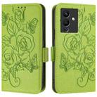 For Infinix Note 12 Pro 5G / Note 12 5G Embossed Rose RFID Anti-theft Leather Phone Case(Green) - 2