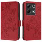 For Infinix Note 30 4G Embossed Rose RFID Anti-theft Leather Phone Case(Red) - 2