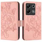 For Infinix Note 30 4G Embossed Rose RFID Anti-theft Leather Phone Case(Pink) - 2
