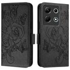 For Infinix Note 30 4G Embossed Rose RFID Anti-theft Leather Phone Case(Black) - 2