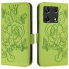 For Infinix Note 30 Pro / Note 30 5G Embossed Rose RFID Anti-theft Leather Phone Case(Green) - 2