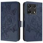 For Infinix Note 30 Pro / Note 30 5G Embossed Rose RFID Anti-theft Leather Phone Case(Dark Blue) - 2