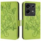 For Infinix Note 30 VIP Embossed Rose RFID Anti-theft Leather Phone Case(Green) - 2