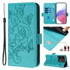 For Infinix Note 30 VIP Embossed Rose RFID Anti-theft Leather Phone Case(Light Blue) - 1