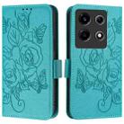 For Infinix Note 30 VIP Embossed Rose RFID Anti-theft Leather Phone Case(Light Blue) - 2