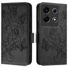 For Infinix Note 30 VIP Embossed Rose RFID Anti-theft Leather Phone Case(Black) - 2