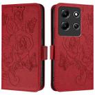 For Infinix Note 30i Embossed Rose RFID Anti-theft Leather Phone Case(Red) - 2