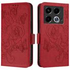For Infinix Note 40 4G Embossed Rose RFID Anti-theft Leather Phone Case(Red) - 2