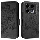 For Infinix Note 40 5G Embossed Rose RFID Anti-theft Leather Phone Case(Black) - 2