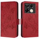 For Infinix Note 40 Pro 4G Embossed Rose RFID Anti-theft Leather Phone Case(Red) - 2