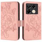 For Infinix Note 40 Pro 5G Embossed Rose RFID Anti-theft Leather Phone Case(Pink) - 2