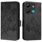 For Infinix Smart 7 HD / 7 Indian / 7 Plus Embossed Rose RFID Anti-theft Leather Phone Case(Black) - 2