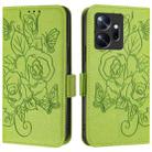 For Infinix Zero 20 Embossed Rose RFID Anti-theft Leather Phone Case(Green) - 2