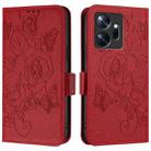 For Infinix Zero 20 Embossed Rose RFID Anti-theft Leather Phone Case(Red) - 2