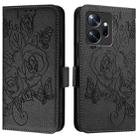 For Infinix Zero 20 Embossed Rose RFID Anti-theft Leather Phone Case(Black) - 2