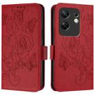 For Infinix Zero 30 4G Embossed Rose RFID Anti-theft Leather Phone Case(Red) - 2