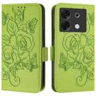 For Infinix Zero 30 5G Embossed Rose RFID Anti-theft Leather Phone Case(Green) - 2