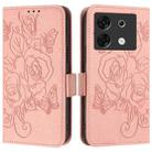 For Infinix Zero 30 5G Embossed Rose RFID Anti-theft Leather Phone Case(Pink) - 2