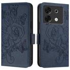 For Infinix Zero 30 5G Embossed Rose RFID Anti-theft Leather Phone Case(Dark Blue) - 2