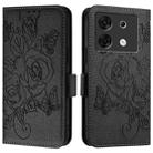 For Infinix Zero 30 5G Embossed Rose RFID Anti-theft Leather Phone Case(Black) - 2