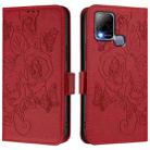 For Infinix Hot 10i Embossed Rose RFID Anti-theft Leather Phone Case(Red) - 2