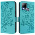 For Infinix Hot 10T / Hot 10s Embossed Rose RFID Anti-theft Leather Phone Case(Light Blue) - 2